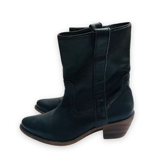 Steve Madden PGRAMIS Black Leather Ankle Boots Women's 7.5 - Picture 2 of 12